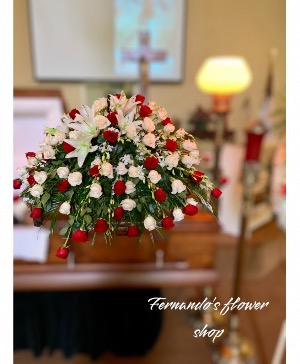 Red & White Sympathy Funeral