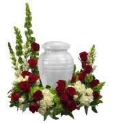 Red & White Urn Arrangement