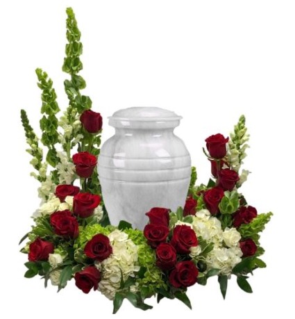Red & White Urn Arrangement