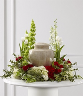 Red & White  Urn Wreath          (Urn Not Included )