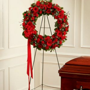 Red Wreath Custom Arrangement