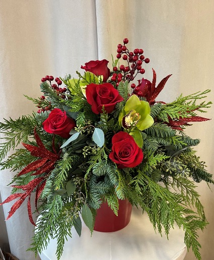 Reds and Greens  Floral Arrangement 