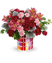 Reds And Pinks In Mosaic Arrangement