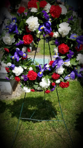 Red,White, and Blue Forever Sympathy Wreath