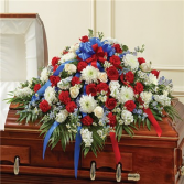 RED,WHITE, & BLUE HALF CASKET COVER