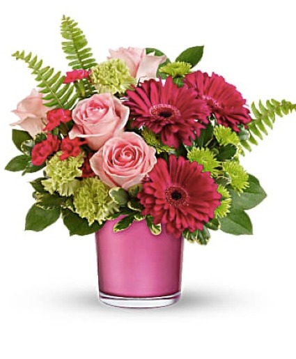 Regal Pink Ruby Bouquet Vase Arrangement