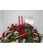 Regal Red and Gold Winter Centerpiece Centerpiece