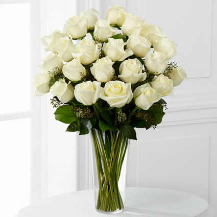 Regal White Roses Roses Arranged