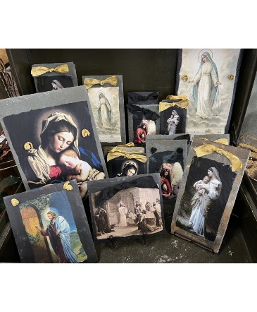 Religious Images on Slates in Eunice, LA | PETALS & POTS, LLC Religious Images on Slates in Eunice, LA | PETALS & POTS, LLC