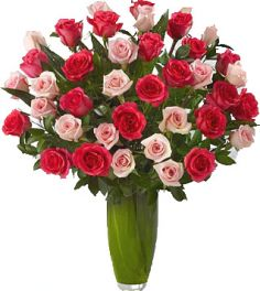 REMARKABLE 36 MIX ROSES ARRANGEMENT