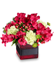 RESPLENDENT RED Floral Arrangment