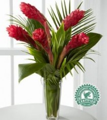 Return to Paradise Bouquet Exotic red ginger 