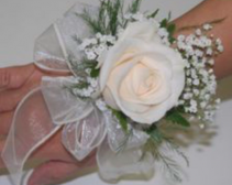 Ribbon and rose corsage Corsage