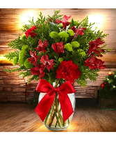 Ribboned Winter Garden Vase arrangement