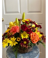 Rich Harvest Abundance Basket Arrangement