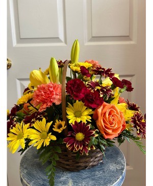 Rich Harvest Abundance Basket Arrangement