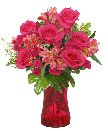 Richly Rosey Bouquet of Flowers in Bluffton, IN | COUNTRY SQUIRE FLORIST INC.