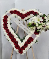RIP MY LOVE red and white heart  Funeral 