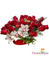 Treasure of my Heart   Rose And Cymbidium Arrangement