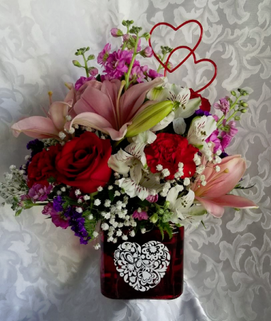 Romance Fresh Arrangement with Roses