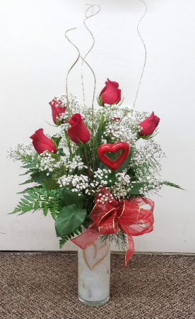 Romancing Love Rose Vase VASE ARRANGMENT (Local Delivery Only)