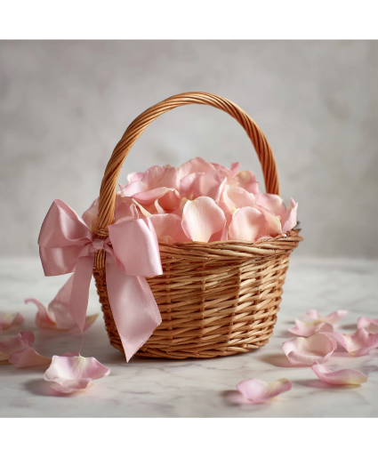 Romantic Blush Line Flower Girl Basket 