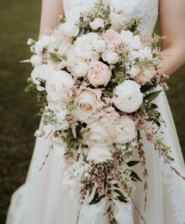 Romantic Cascade Bridal Bouquet  in La Grande, OR | FITZGERALD FLOWERS