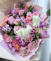 Romantic Flowers Wrapped Bouquet