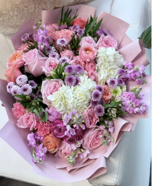 Romantic Flowers Wrapped Bouquet