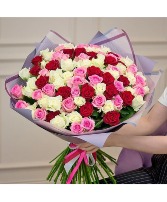 Romantic Mix – 50 Roses assorted flowers