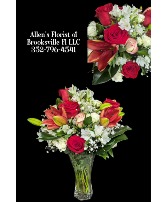 Romantic Radiance Fresh cut flowers in a vase