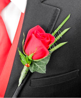 Romantic Red Rose Boutonniere