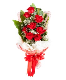 12 Romantic Red Roses  12 red roses wrapped  