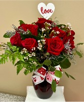 Romantic Red Roses Floral Arrangement