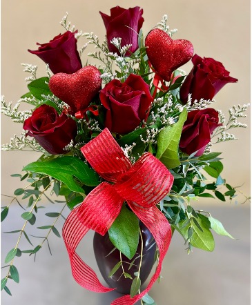 Red and Romantic Half Dozen Roses in Riverside, CA | Willow Branch Florist of Riverside Red and Romantic Half Dozen Roses in Riverside, CA | Willow Branch Florist of Riverside