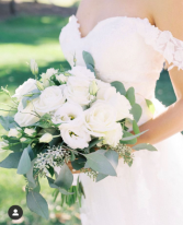 Romantic White hand tied Bouquet