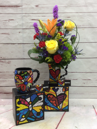 Romero Britto's Mug Romero Britto Collectable Mugs in Culpeper, VA | ENDLESS CREATIONS FLOWERS AND GIFTS