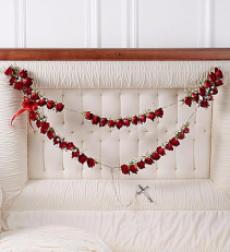 Rosary with Red Spray Roses 