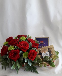 Roses and Chocolate Arrangement