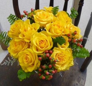 Rose and Hypericum Vase