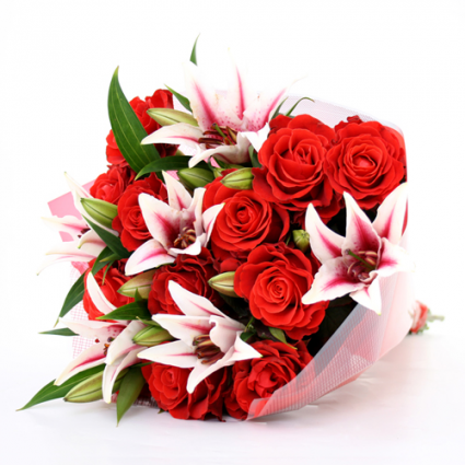Rose and Lily Loose Bouquet