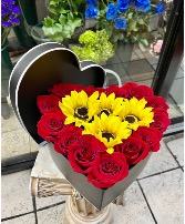 Rose and Sunflower Heart Box 