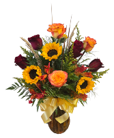 Rose and Sunflower Vase