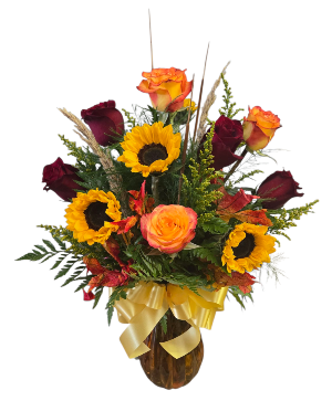 Rose and Sunflower Vase  