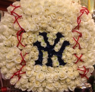  Rose Baseball Standing Spray Custom Funeral  Work in Northport, NY | Hengstenberg's Florist