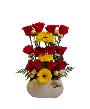 Rose basket floral arrangement  