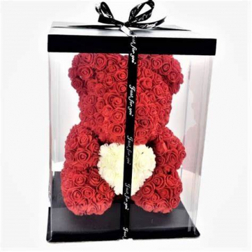 roses in the shape of a bear