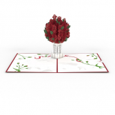 Rose Bouquet Red 3D card Greeting Card