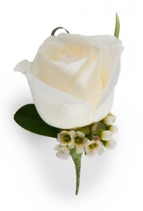 Rose Boutonniere White, Red, Pink, Yellow and Peach available 