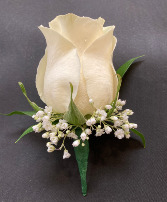 Rose with Baby's Breath Boutonniere 